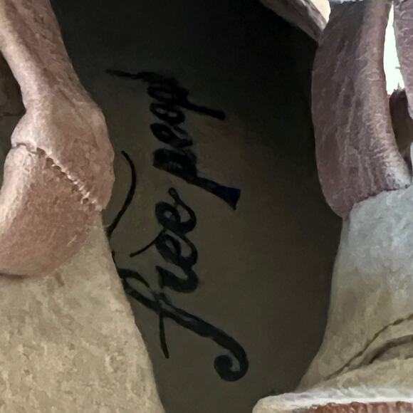 Free People Tan Leather Chunky Lug Sole Jesse Cut Out Boots Womens 36 EU - Picture 10 of 13